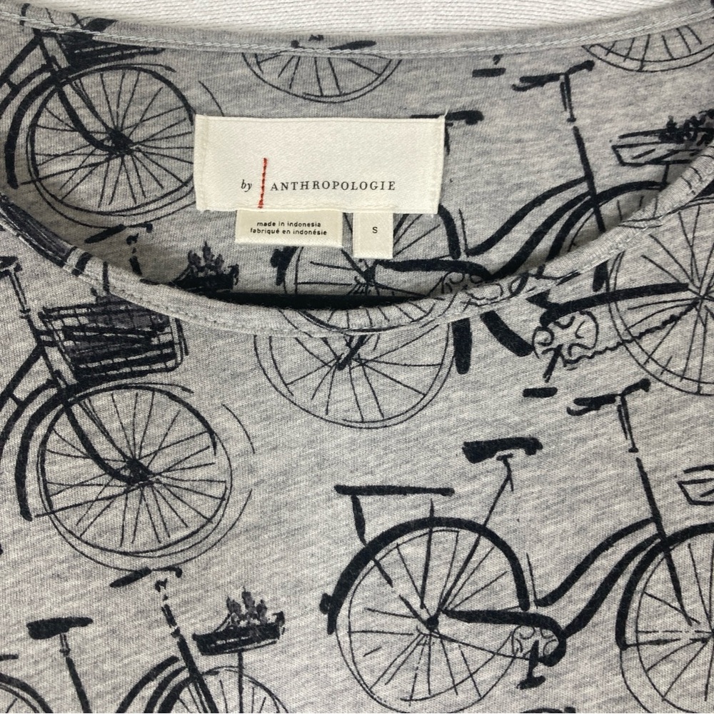 Anthropologie Weekend Bicycle Print Tee Women’s  Short Sleeves Size S - Picture 4 of 14
